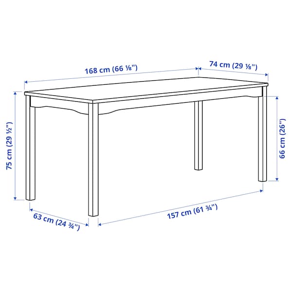 Ikea HAUGA / HAUGA - Table and 6 chairs, white/white,168x74 cm