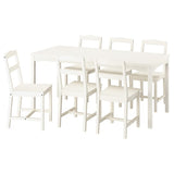 HAUGA / HAUGA table and 6 chairs, white/white, 168x74 cm