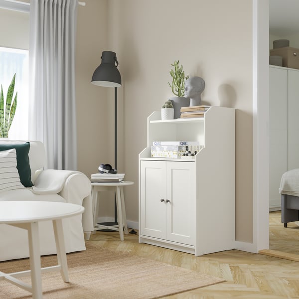 HAUGA cabinet with 2 doors, white, 70x116 cm