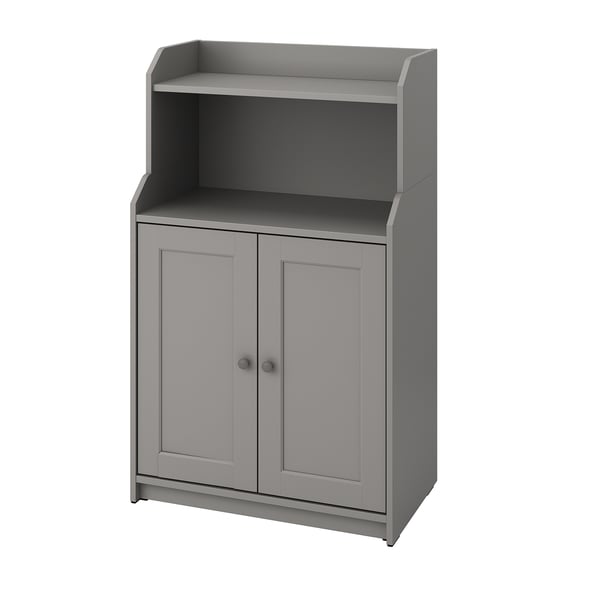 HAUGA cabinet with 2 doors, grey, 70x116 cm