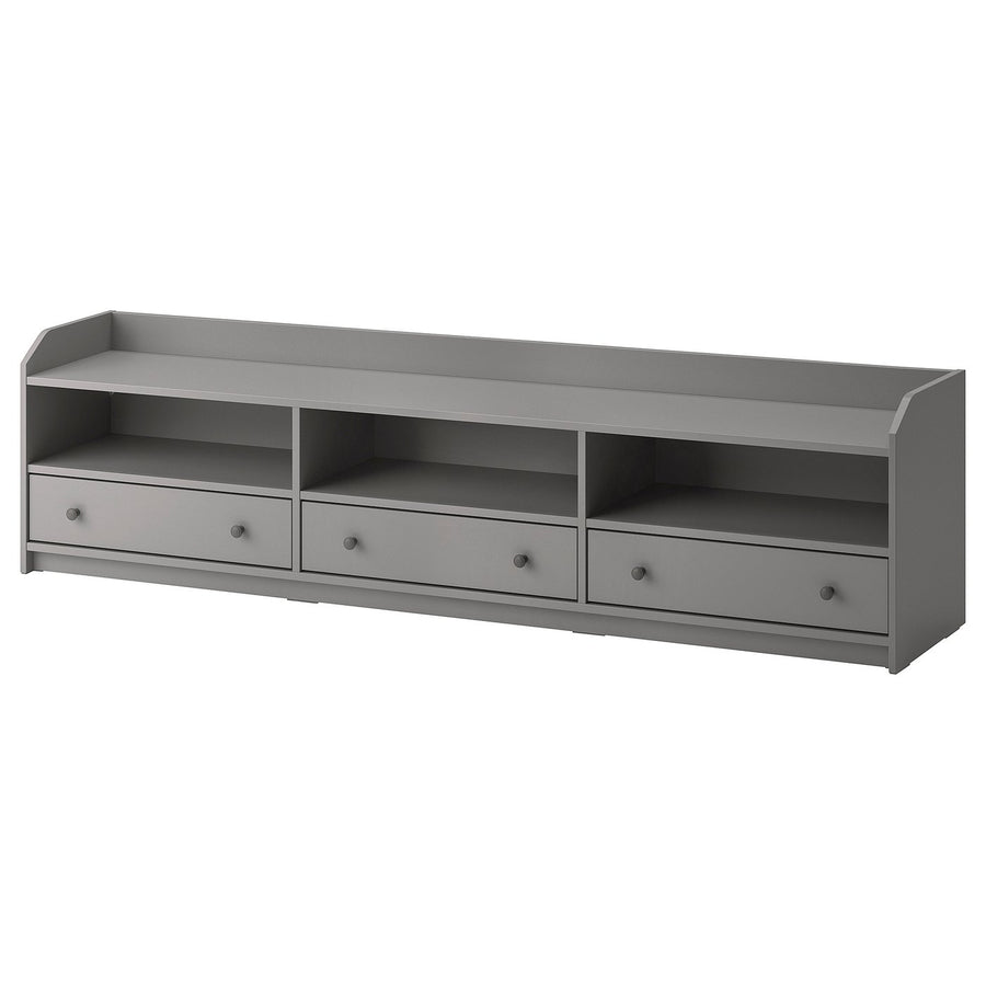 HAUGA TV bench, grey, 206x46x54 cm