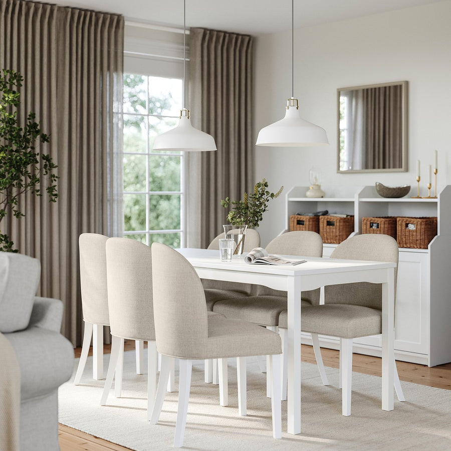 HAUGA / ROSENTORP table and 6 chairs