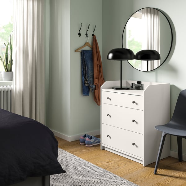 HAUGA bedroom furniture, set of 2, white