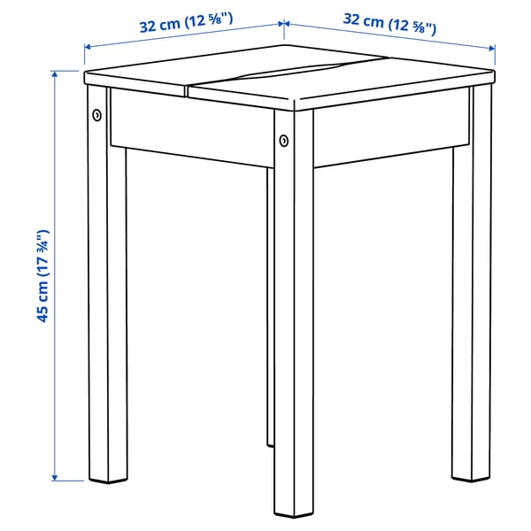 HAUGA stool, grey, 32x45x32 cm