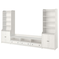 HAUGA TV/storage combination, white, 346x46x199 cm