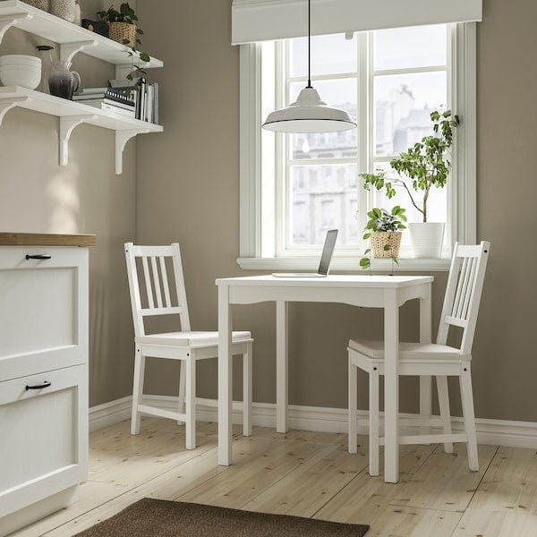 Ikea HAUGA / STEFAN - Table and 2 chairs, white/white,74x74 cm