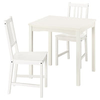 HAUGA / STEFAN table and 2 chairs, white/white, 74x74 cm