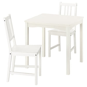 Ikea HAUGA / STEFAN - Table and 2 chairs, white/white,74x74 cm