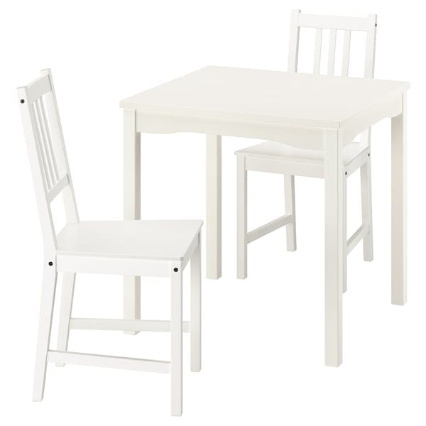 Ikea HAUGA / STEFAN - Table and 2 chairs, white/white,74x74 cm