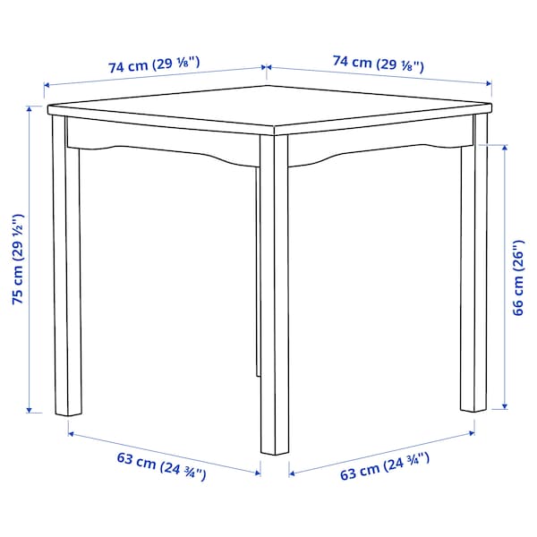 Ikea HAUGA / STEFAN - Table and 2 chairs, gray/brown-black Knisa gray/beige,74x74 cm