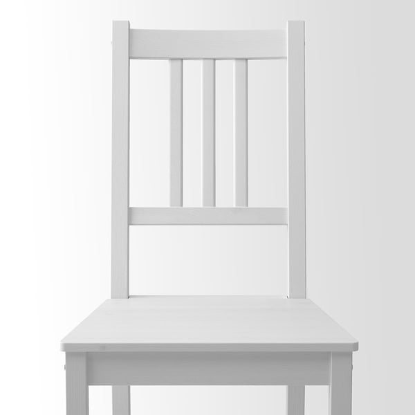 HAUGA / STEFAN table and 4 chairs, white/white, 118x74 cm