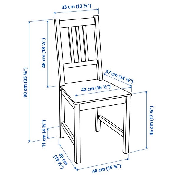 Ikea HAUGA / STEFAN - Table and 4 chairs, gray/brown-black Knisa gray/beige,118x74 cm