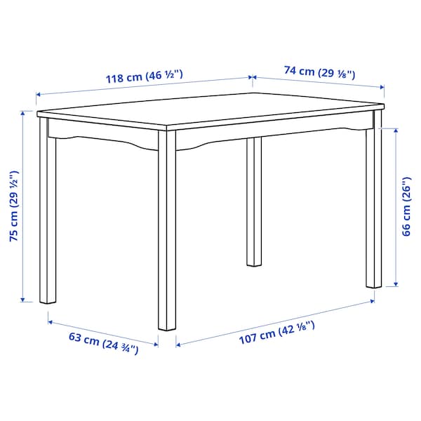Ikea HAUGA / STEFAN - Table and 4 chairs, gray/brown-black Knisa gray/beige,118x74 cm