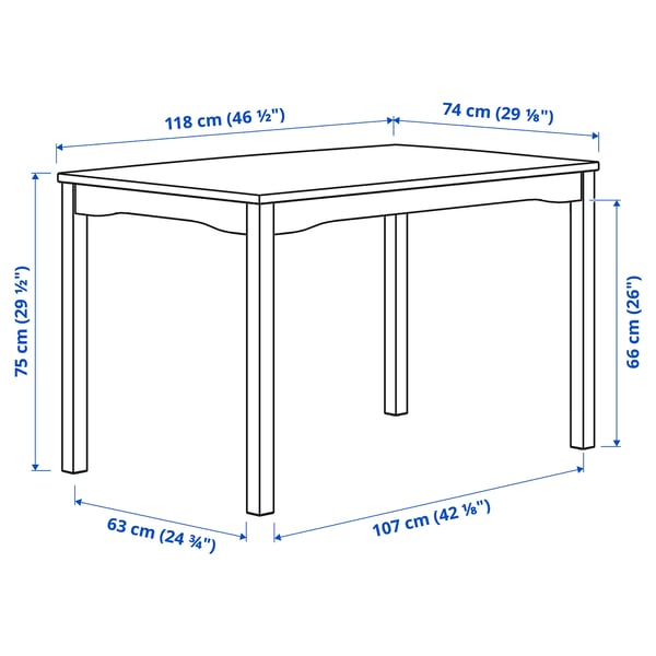HAUGA / STEFAN table and 4 chairs, grey/brown-black Knisa grey/beige, 118x74 cm