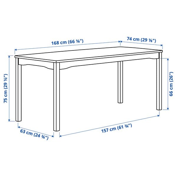 Ikea HAUGA / STEFAN - Table and 6 chairs, white/white,168x74 cm