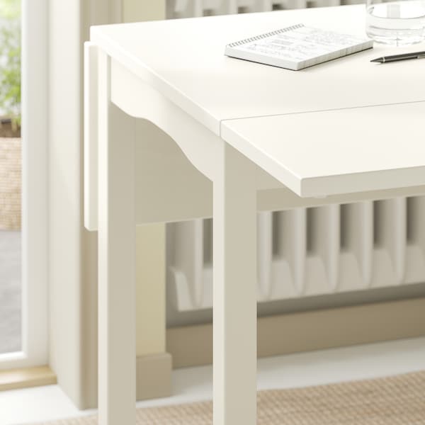 Ikea HAUGA - Drop-leaf table, white/birch veneer, 55/82/109x74 cm