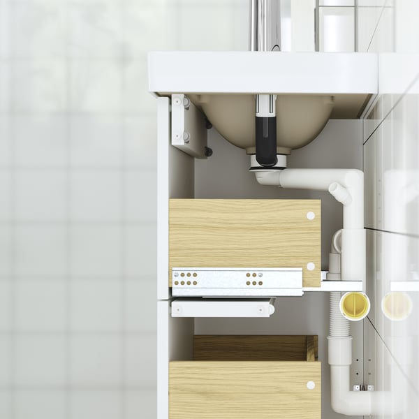 HAVBÄCK wash-stand with drawers, beige, 40x33x63 cm