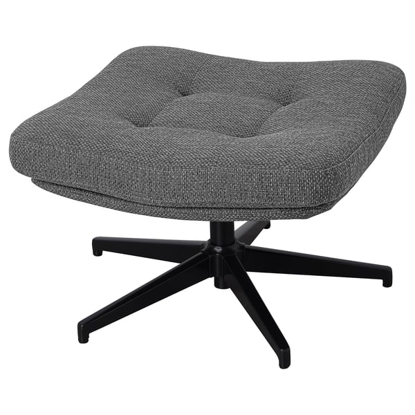 HAVBERG footstool, Lejde grey/black, 64x64 cm