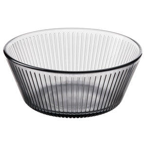 HAVSGÄDDA bowl, stripe pattern/grey, 12 cm