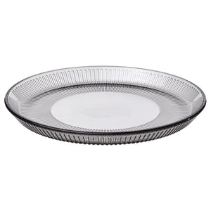 HAVSGÄDDA side plate, stripe pattern/grey, 21 cm