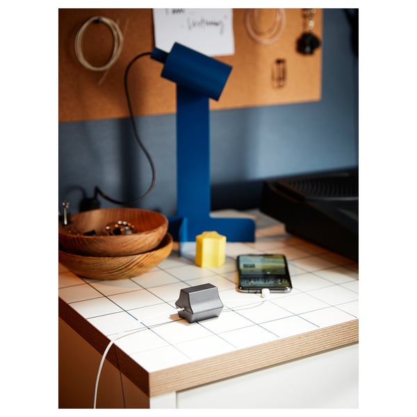 HAVSKÅL 2-piece, USB anchor, black/yellow, 4.3x4.1 cm