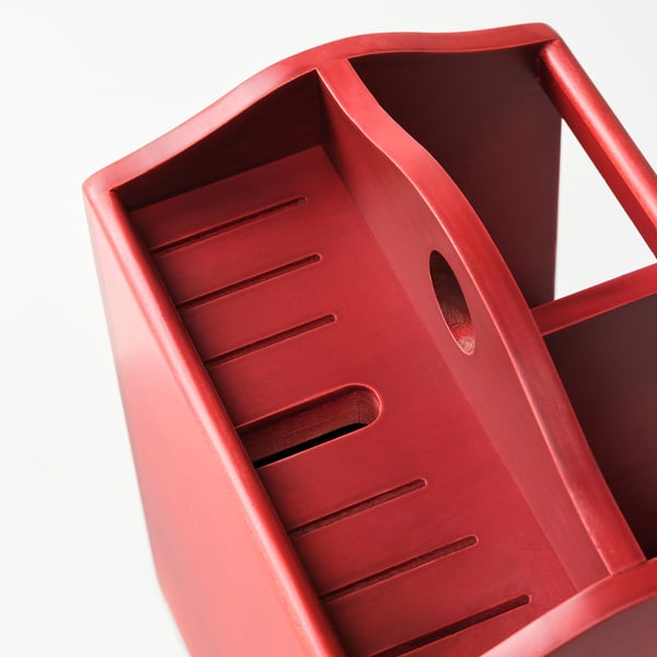 HAVSMAL knife block, brown-red, 22x16 cm