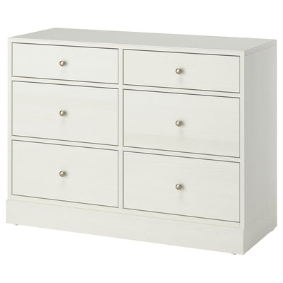 HAVSTA chest of 6 drawers, white, 121x47x89 cm