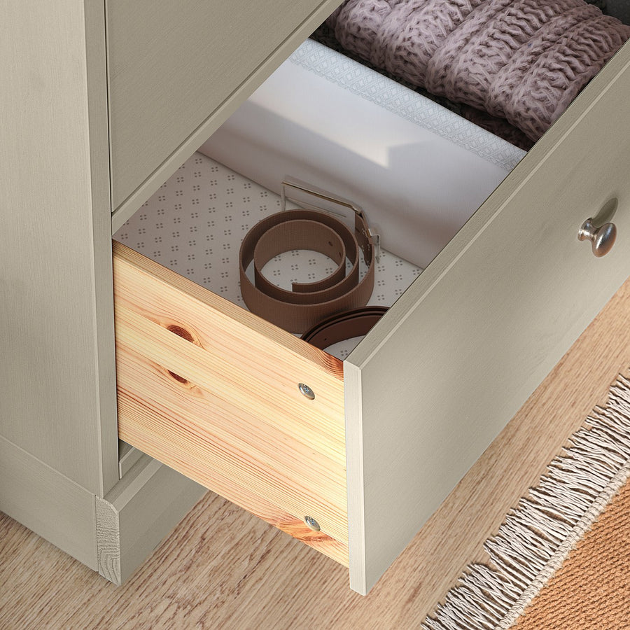 HAVSTA chest of 6 drawers, grey-beige, 121x47x89 cm
