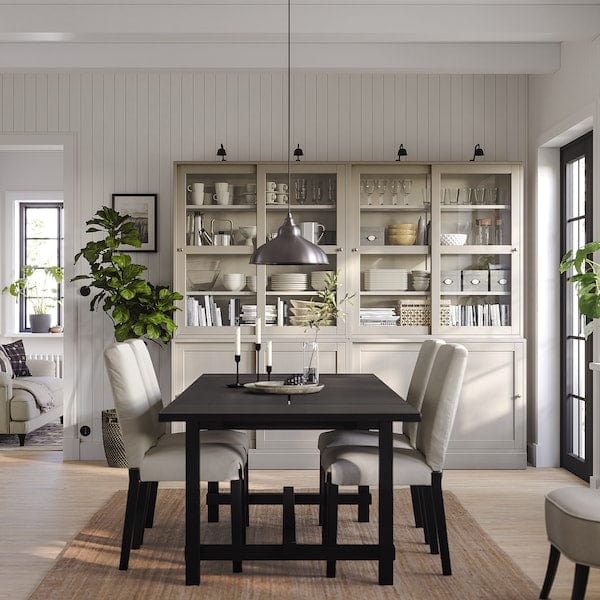 Ikea HAVSTA - Storage comb w sliding glass doors, grey-beige, 242x47x212 cm