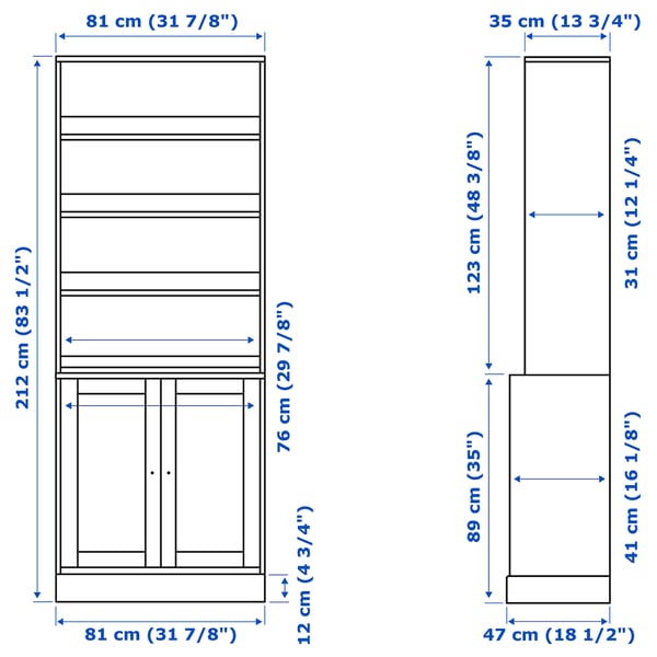 HAVSTA storage combination, grey-beige, 81x47x212 cm