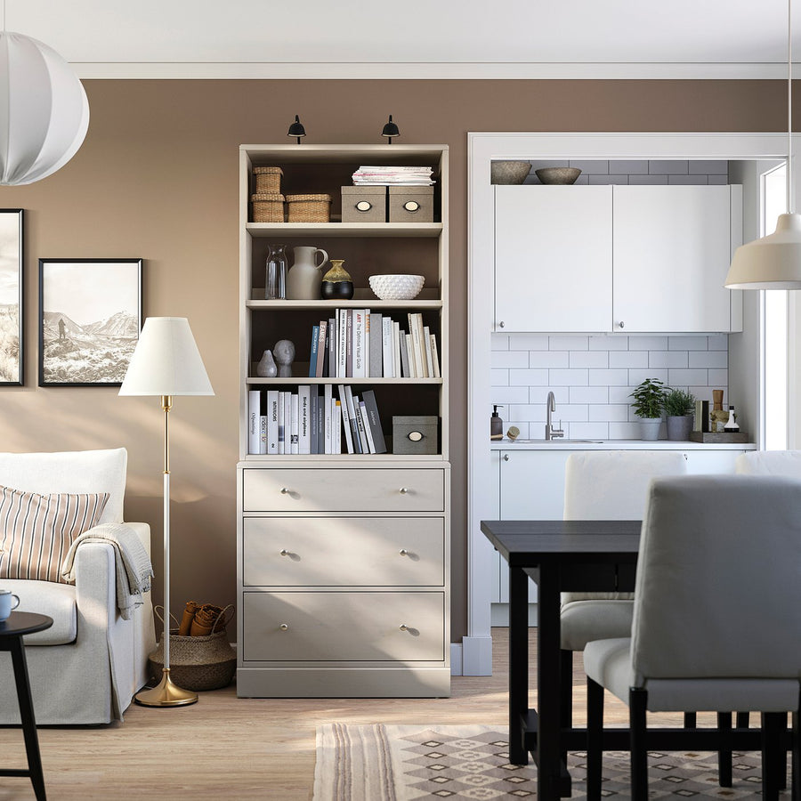 HAVSTA storage combination, grey-beige, 81x47x212 cm