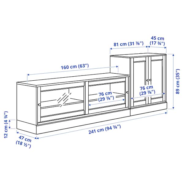 Ikea HAVSTA - TV storage combination, grey-beige, 241x47x89 cm
