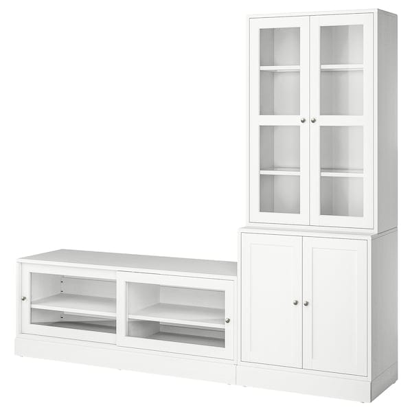 Ikea HAVSTA - TV storage combination/glass doors, white, 241x47x212 cm