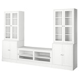 HAVSTA TV storage combination/glass doors, white, 322x47x212 cm