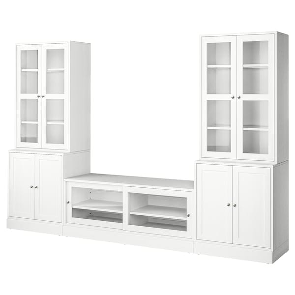 Ikea HAVSTA - TV storage combination/glass doors, white, 322x47x212 cm