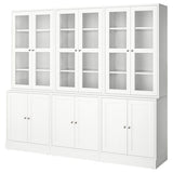 HAVSTA storage combination w glass-doors, white, 243x47x212 cm