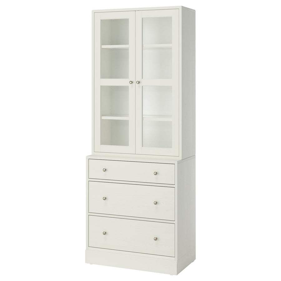 HAVSTA storage combination w glass-doors, white, 81x47x212 cm