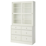 HAVSTA storage combination w glass-doors, white, 121x47x212 cm