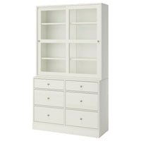 HAVSTA storage combination w glass-doors, white, 121x47x212 cm