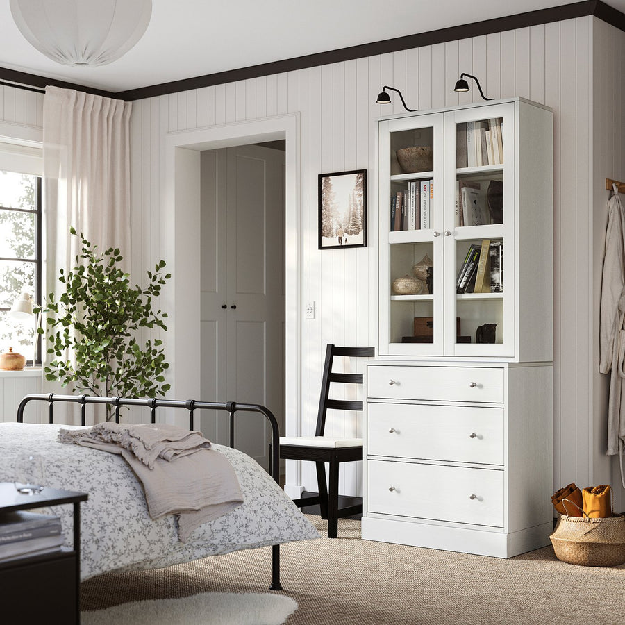 HAVSTA storage combination w glass-doors, white, 81x47x212 cm