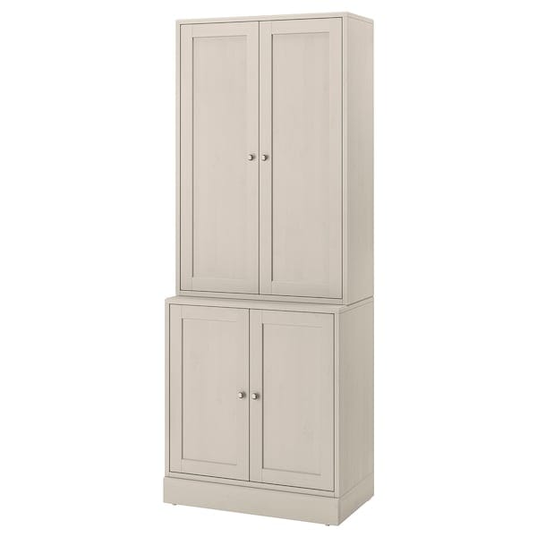 Ikea HAVSTA - Storage combination with doors, grey-beige, 81x47x212 cm
