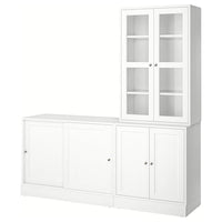 HAVSTA storage combination w sliding doors, white, 202x47x212 cm