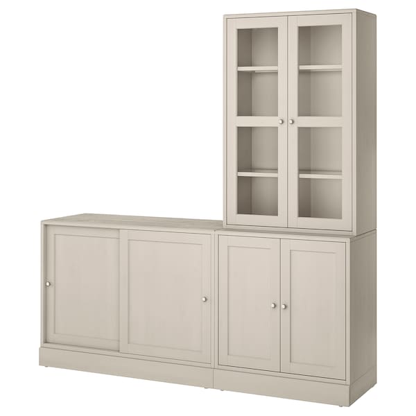 Ikea HAVSTA - Storage combination w sliding doors, grey-beige, 202x47x212 cm