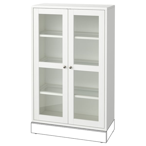 HAVSTA glass-door cabinet, white, 81x35x123 cm
