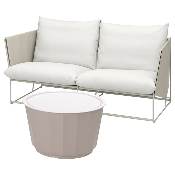 HAVSTEN / LÅGASKÄR 2-seat conversation set, outdoor, beige/beige, 74 cm