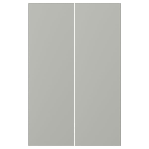 HAVSTORP 2-p door f corner base cabinet set, light grey, 25x80 cm