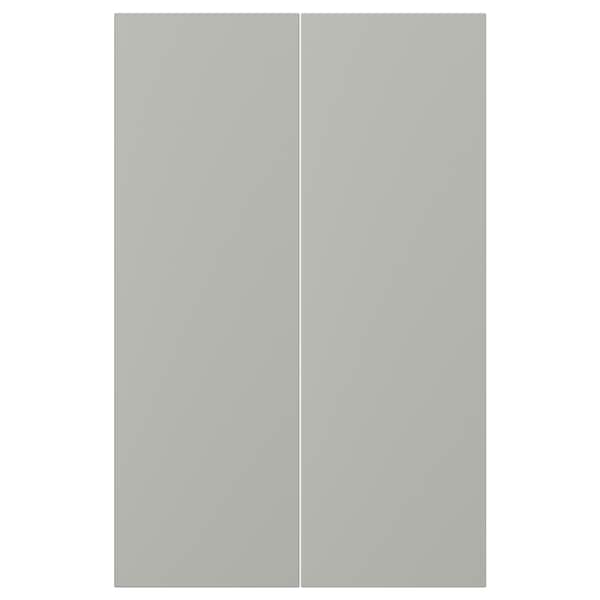 HAVSTORP 2-p door f corner base cabinet set, light grey, 25x80 cm