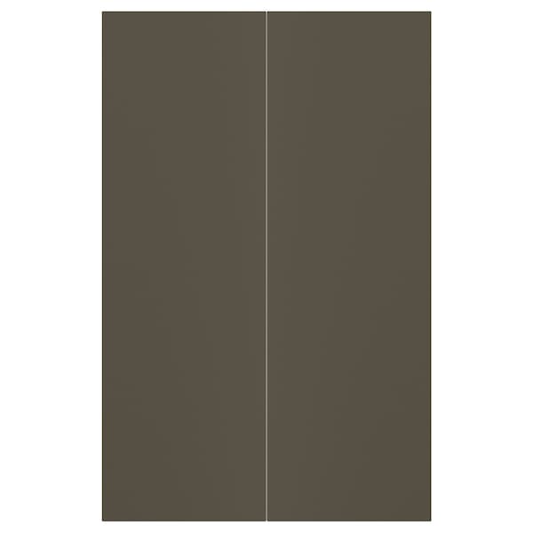 HAVSTORP 2-p door f corner base cabinet set, brown-beige, 25.0x79.7 cm