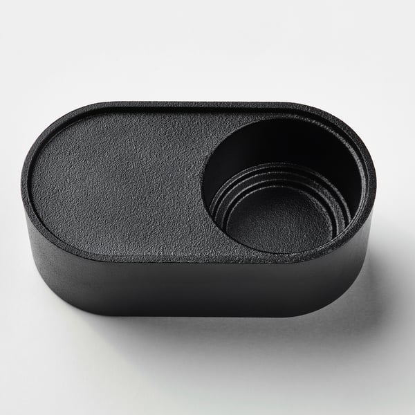 HEDERVÄRD candlestick/tealight holder, black, 9x5 cm