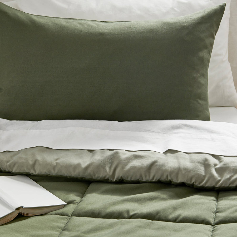 HEDFRYLE comforter set, green, 150x200/50x80 cm